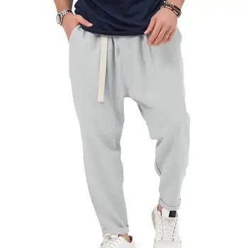 Мъжки обикновена зреещи градинска облекло зреещи свободно намаляване на мъжки обикновена панталони с еластичен колан и джобове на колана
