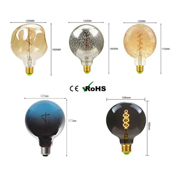 Нова ретро лампа с нажежаема жичка Edison, led конец с нажежаема жичка G125, ретро стъклена лампа, индустриален декор лавовой лампи