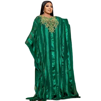 Африкански рокли за жени 2023, мюсюлмански шифоновый Макси-женски халат, нигерийская традиционни дрехи, лятна мода, Абайи, Дубай, Bubu