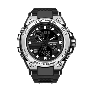 Луксозни мъжки спортни часовници с двоен дисплей, аналогов цифров електронен ръчен часовник Relogio Masculino, електронни часовници Мода