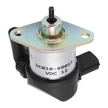 Спирателен електромагнитен клапан 1C010-60015 клапан за прекъсване на горивото от алуминиева сплав за Kubota V1505 V3300 DC12V