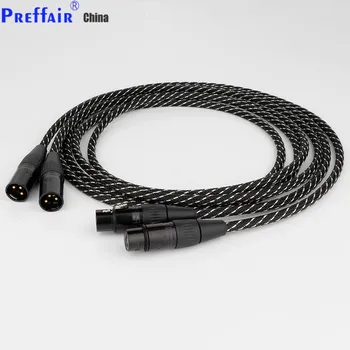 Аудио кабел HI-Fi XLR стерео с висока чистота 6N OFC позлатени xlr съединители между мъжете и жените за микрофонного на миксера