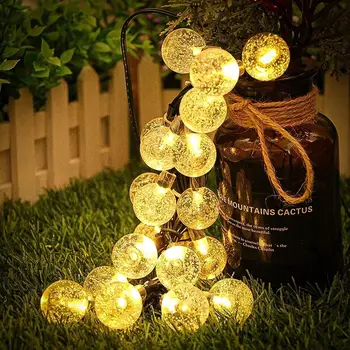L Уличен водоустойчива лампа на слънчевата гирлянде50led със слънчеви хрустальным топка, използван за градини, дворове, Коледа, партита