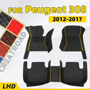 Обичай автомобилни стелки за Peugeot 308 2012 2013 2014 2015 2016 2017 автомобилни накладки за краката авто килим аксесоари за интериора