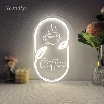 11 цвята кафе издълбани неонова лампа led Бизнес, монтиран на стената неонова реклама, вечерни дом декорации, светещи тела, поддръжка на потребителски