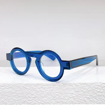 Японската реколта ацетатная рамки за очила, мъжки и дамски кръгли рамки за очила от късогледство в ретро стил, рамки за оптични очила по рецепта на луксозна марка, слънчеви очила