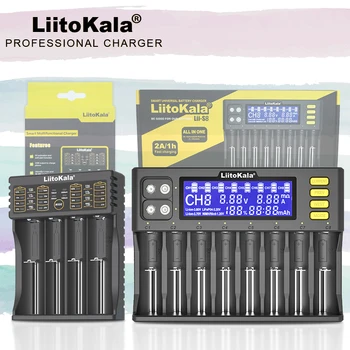 LiitoKala Lii-PD4 Lii-S8 Lii-402 Lii-202 Литиево-йонна 3,6 На NiMH 1.2 IMR 3,8 за 18650 26650 21700 26700 AA AAA Зарядно устройство