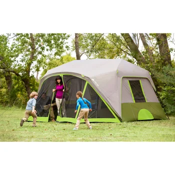 Ozark Trail 9-местен 2-стаен палатка незабавни действия с телевизор, палатки за нощуване на открито