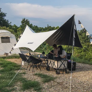 Навес за палатки Blackdog, навес за подслон от слънцето, навес за бивакуване на открито, ultralight къмпинг, пролетен пикник, водоустойчив за 5-8 души