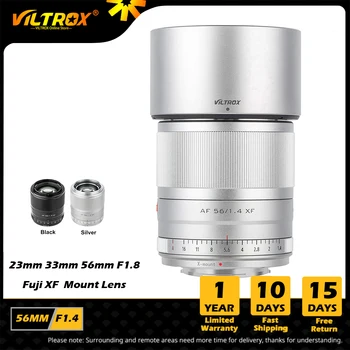 VILTROX 56 мм F1.4 f/1.4 XF Автофокус APS-C Портретен обектив за обектив Fuji Fujifilm X-Mount (Сребрист) X-T200 T30 T4 T3 A7 Обектива на камерата