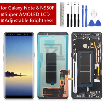 Super AMOLED на Samsung Galaxy Note 8 N950F LCD дисплей с Рамка Сензорен Екран Дигитайзер LCD дисплей за Galaxy Note8 резервни Части