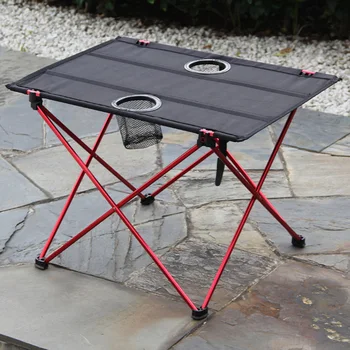 Лека Сгъваема алуминиева портативен сгъваем плот за къмпинг, метална сгъваема маса за пикник, за разходки