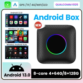 Универсален Android 13,0 Aibox Безжична Apple Carplay Android Auto Smart Car Play TV box Поддръжка на YouTube, Netflix IPTV Waze Spotify