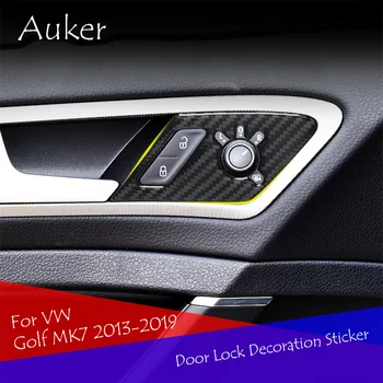 Авто автоматично заключване на вратите декоративни стикер Аксесоари за интериорен дизайн от въглеродни влакна Стил на колата за VW Golf MK7 7,5 2013-2019
