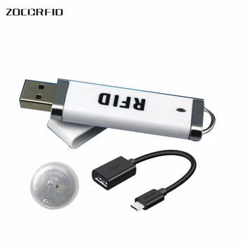 МИНИ USB порт в стил U-диск ISO15693 13,56 Mhz NFC RFID-четец 13,56 Mhz Ntag-213 RFID-четец + NFC етикета на 5 бр.