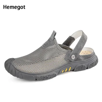 Мрежести сандали Baotou, нова мъжки обувки, чехли, летни улични сандал с двойна употреба, ежедневни куха обувки, дишаща удобни обувки