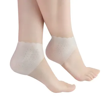 2 бр. силиконови чорапи за грижа за краката, хидратиращ гел, тънки чорапи за петата с дупки, защитни средства за грижа за кожата на краката с пукнатини, завързана калъф за петата