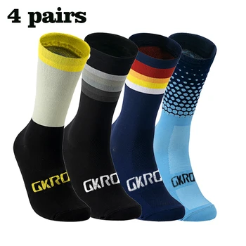 4 Двойки от висококачествени професионални спортен мъжки и женски велосипедни чорапи, велосипедни чорапи, дишането велосипедни чорапи, спортни облекла на открито, състезания чорапи