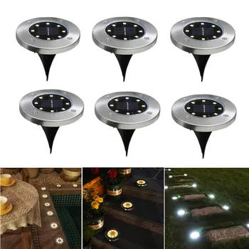 Наземни лампи на слънчеви батерии, водоустойчив външни led дискови тела IP65 за градината, нескользящие озеленени пътеки, осветлението на тревата във вътрешния двор