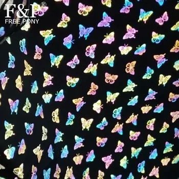 4-лентов еластичната дъга светоотражающая плат-пеперуда, холограма, холографска тъкан ярдами