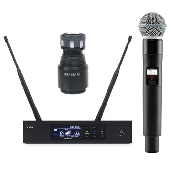 Безжичен цифров микрофон QLXD4 BETA58A KSM8 KSM9HS - професионален ръчен микрофон за запис на студийната, сценични изяви
