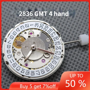 С часовников Механизъм с 4 Стрелки, 25 Скъпоценни Камъни 2836 Автоматичен Механичен часовников Механизъм С дата в позиция 