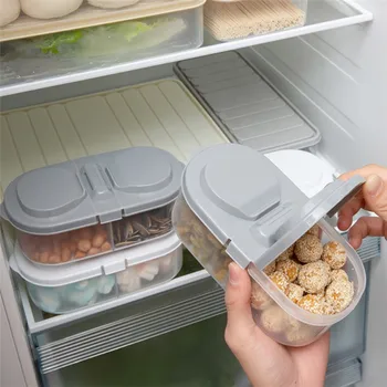 Просто двойно отделение с капак на централната банка за запечатване храни и плодове, мултифункционален кухненски хладилник, пластмасова кутия за съхранение на C1