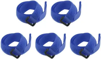 Tcenofoxy, 5 бр. колани с куки и вериги, крепежни ленти с размер 3/4 x 22 инча, с множество задържане кабелна замазка (син)