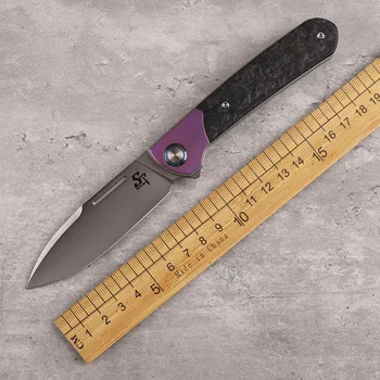 Сгъваем нож с дръжка от титанова сплав M390, за оцеляване по време на къмпинг, риболов, нарязване на плодове, EDC Инструменти
