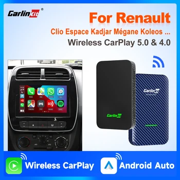 Безжичен адаптер CarPlay CarlinKit 5.0 4.0 и Wi Android Auto БТ за автоматично свързване на Renault Megane Koleos Captur Зоя Megane Clio