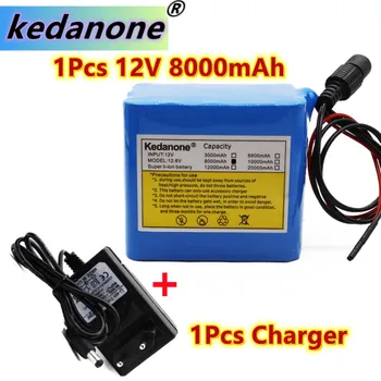 Батерия Kedanone 12V 3S4P 11,1 V/12,6 V 8Ah 18650 Литиево-йонна Батерия с 25A Балансиран BMS за Резервно Захранване Led лампи