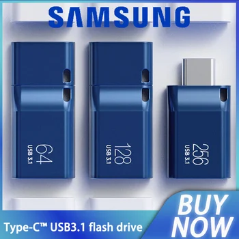 SAMSUNG оригинален USB Флаш памет, Type-C 256G 128G 400 mb/s. 64 GB Флаш диск usb3.1 Карта Memory Stick За компютър/преносим КОМПЮТЪР / Смартфон