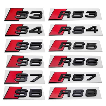 ABS Автомобили Стикер Емблема на Иконата на Стикер за Декорация, Подходящи за Audi S3 S4 S5 S6 S7 S8 RS3 RS4 RS5 RS6 RS7 RS8 Лого A3 A4 A5 A6 A7 A8