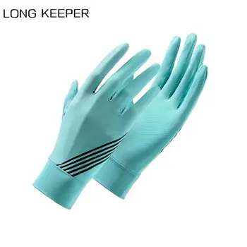 Есенно-летни тънки ръкавици от ледената коприна, пролетно облекло за езда, черно-бели ръкавици, обикновена спортни слънчеви ръкавици за ръце