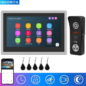 Indomita Sasha Умен Дом Домофонна система, WiFi, Камера за Видеодомофон, Работи Алекса, Сензорен LCD дисплей, RFID Отключване на Врати на разговора