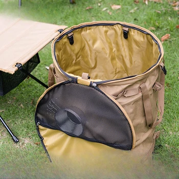 Къмпинг кофа за боклук Сгъваема кош за мръсни дрехи за многократна употреба Портативен сгъваем градински чувал за боклук в двора за съхранение на пикник в градината