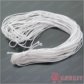 Продажба на едро, 1 мм бял кръг гума еластичен кабел, аксесоари за бижута 