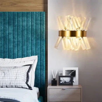 Crystal led монтиран на стената лампа, луксозен, с монтиран на стената лампа, модерните стенни аплици, вътрешно осветление, интериор на стаята за хол, спалня, прикроватной нощни шкафчета