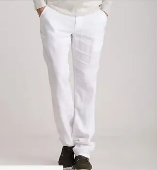 27-46 2023 Нова Мъжки Дрехи Моден Фризьор-Стилист Дишащи Течни Панталони от Коноп Ленени Панталони Плюс Размера на Костюми на Певицата