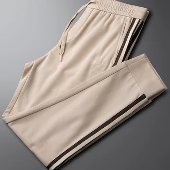 Модни гамаши цвят каки, мъжки пролет-лято висококачествени спортни ежедневни панталони с V-образно деколте и бродерия, мъжки tide