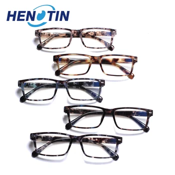 Henotin 2022 Нови очила за четене с пружинным тръба на шарнирна връзка, за мъже и жени в правоъгълна рамка, декоративни очила за четене на рецепта HD
