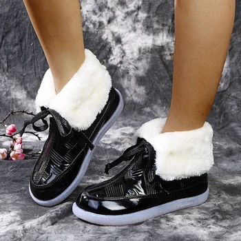 Дамски зимни ботуши, зимни дамски обувки, дебели плюшени водоустойчив нескользящие ботуши до бедрата, модни топла кожа дамски зимни обувки 2021