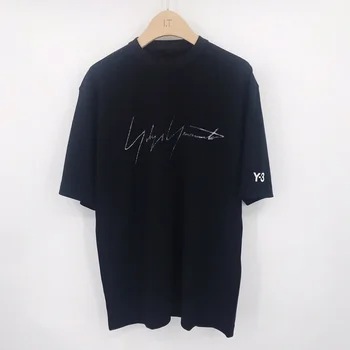 Y-3 Yohji Yamamoto 2024 Лятна мъжка тениска С маркови Бродерия и със Светлоотразителни букви Година 3, Свободни Блузи с къс ръкав За мъже и Жени