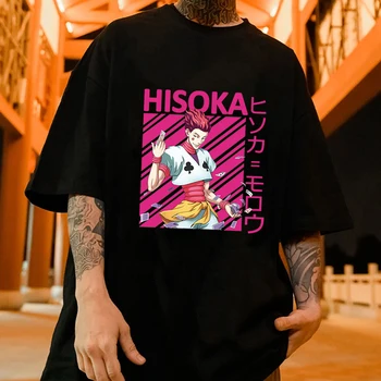 Тениска Унисекс с принтом характер Аниме Хисоки, Пролетно-Лятна широки Дрехи, Класическа Тениска размер Плюс, Модерни Стилни Мъжки ризи