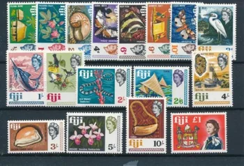 17 БР., Пощенска марка Фиджи, 1968 Г., на Черупка и Кралицата, Истински оригинални марки за колекция, MNH