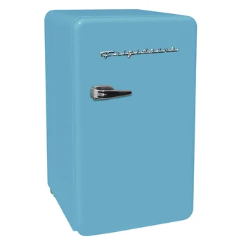 3,2 куб. фута Однодверный компактен хладилник EFR372 в ретро стил, синьо