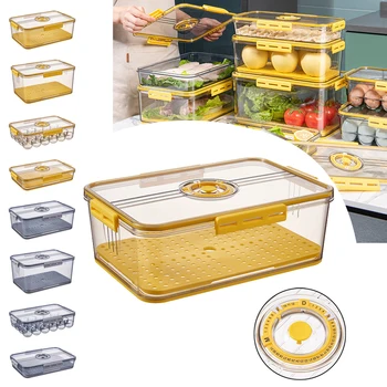 Нова кутия за съхранение на хладилника от прозрачен хранително PET пластмаса, Контейнери за месо, плодове, зеленчуци, фризери, кухненски принадлежности