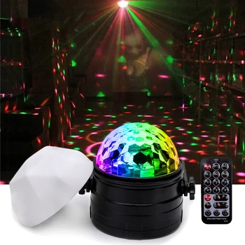 Мини-живописна светлина RGB LED, кристална магически топка, активируемый звук, въртяща се диско топка, DJ, празнични светлини, Коледни сватбени звукови лампи