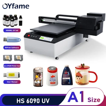 OYfame 6090 UV Принтер Машина A1 UV Плосък Принтер двойна xp600 UV DTF принтер За Керамично Стъкло, Метал UV DTF Печатна Машина