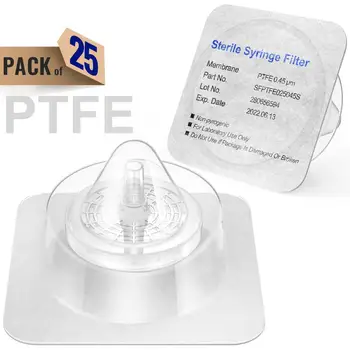 Стерилни Шприцевые филтри, PTFE Мембрана с размер на порите 0,45 μm в диаметър 25 мм, 25 бр В опаковка продукти на фирма Ks-Tek